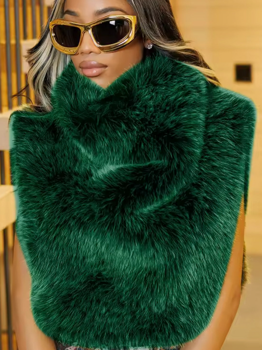 Faux Fur Turtleneck Vest