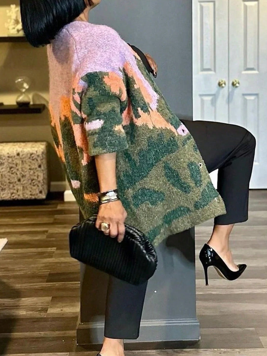 Printed Winter Warm Sweater Cardigan