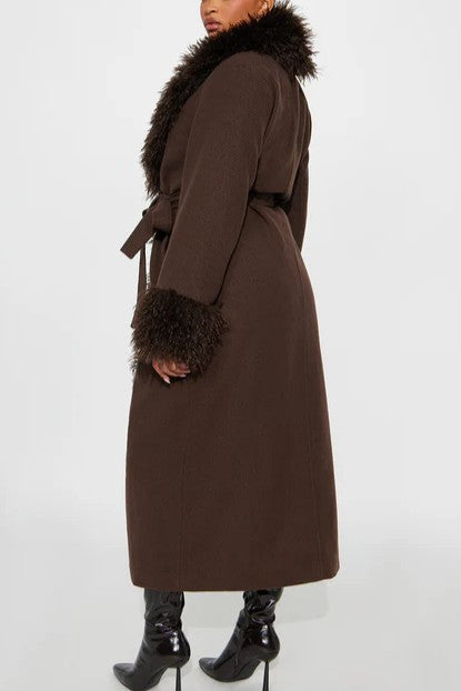 Long Fur-trimmed Coat（Free shipping）
