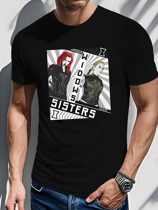 Black Widow Sisters Cartoon T-Shirt
