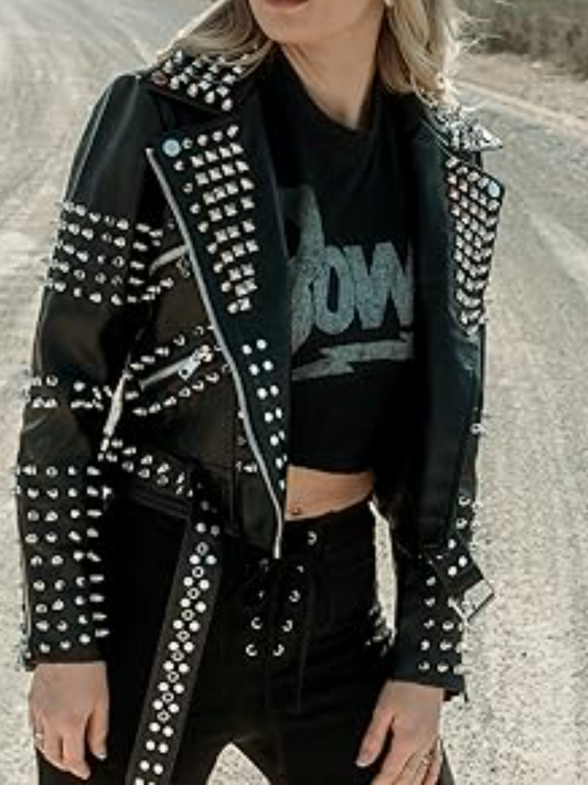 Studded Leather Coat