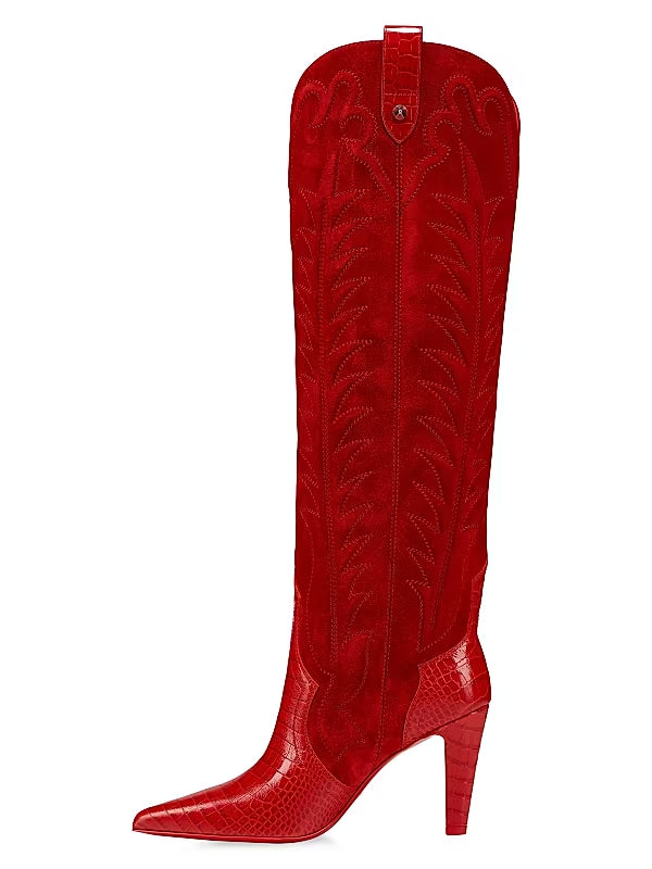 85MM Leather Boots (Nude)