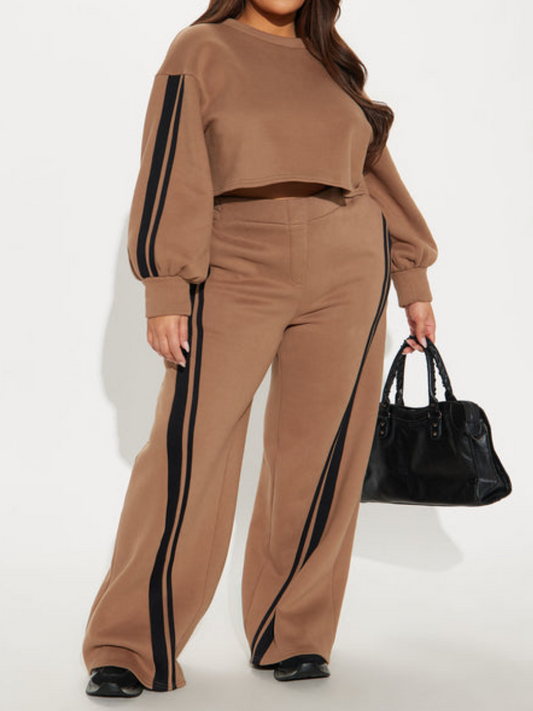 Loose Brown Striped Suit