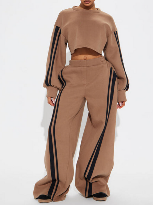 Loose Brown Striped Suit