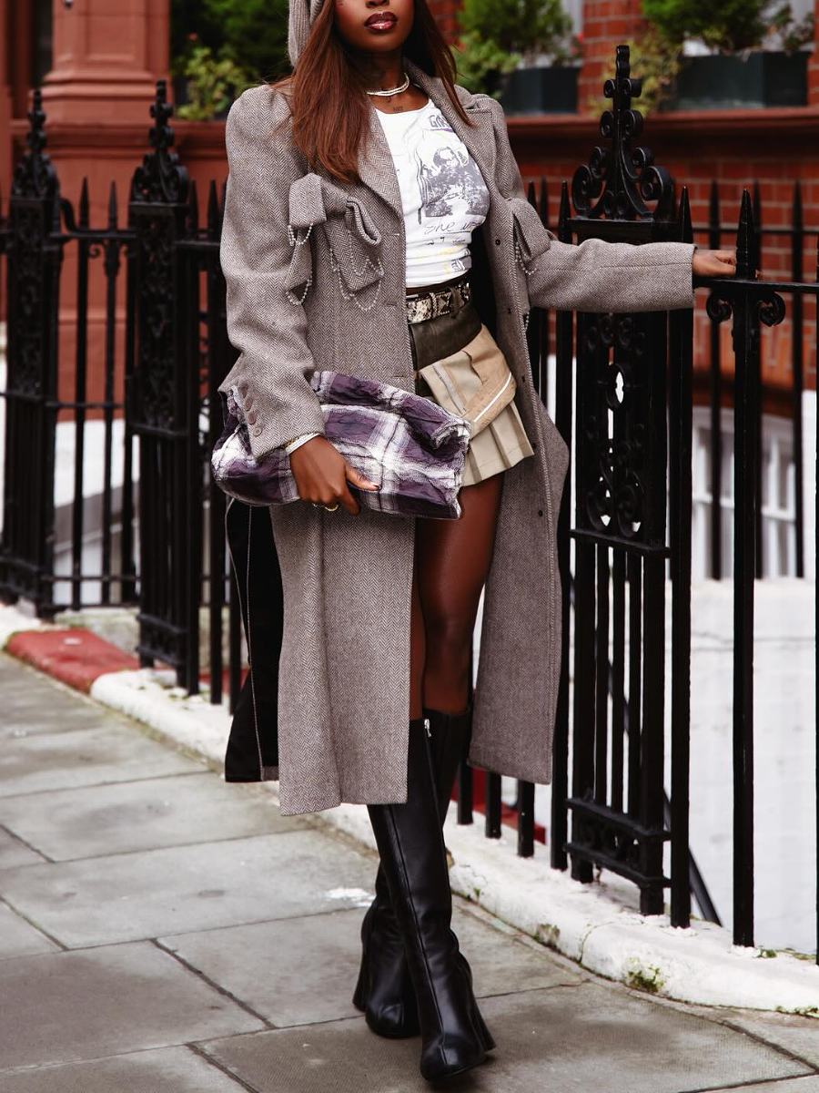 Bow Detail Swings Jacket