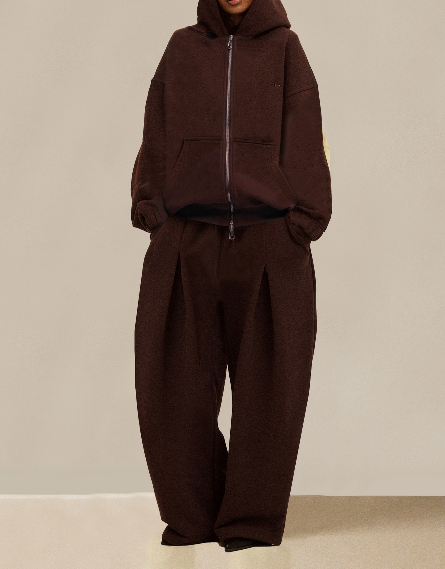 Hooded Solid Color Zipper Suit