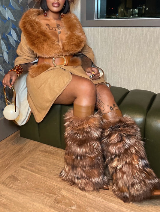 Fur Cape With Hood（Free shipping）