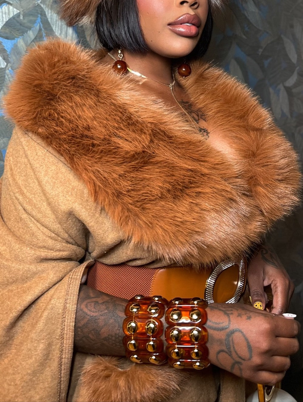 Fur Cape With Hood（Free shipping）