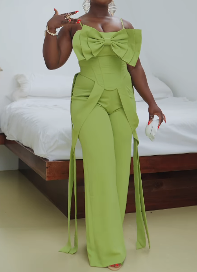 Adorable Green Bow 2pc Set