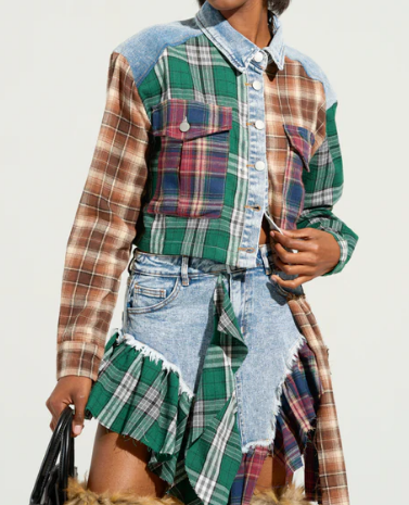 Fab Plaid Jacket&Skirt Set