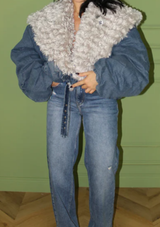 Fab Denim Bomber Jacket（Free shipping）