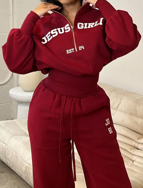 Chill Jesus Girl Sweatshirt Suit