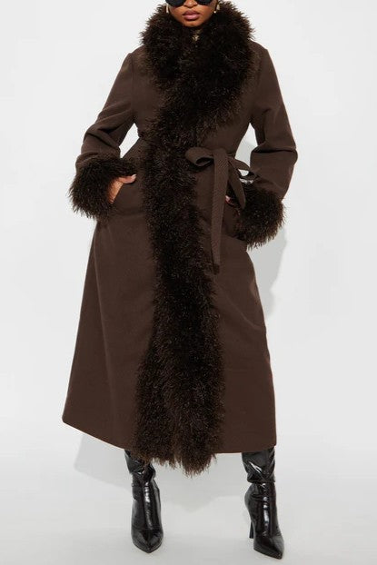 Long Fur-trimmed Coat（Free shipping）