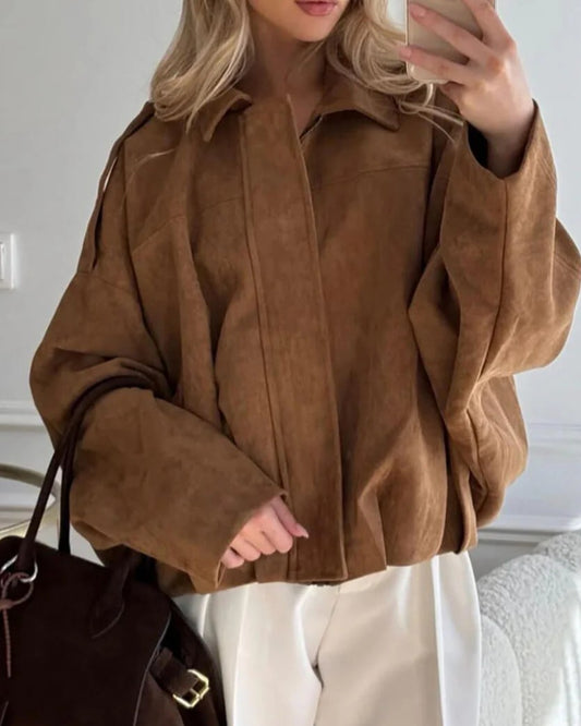 Simple Solid Color Bomber Jacket