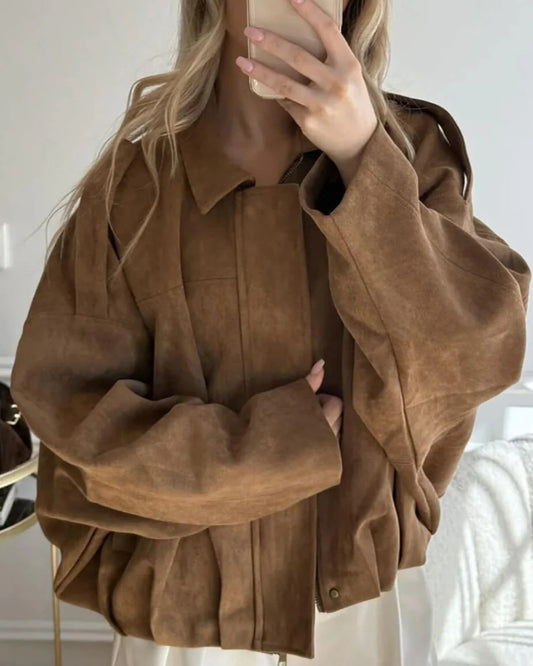 Simple Solid Color Bomber Jacket