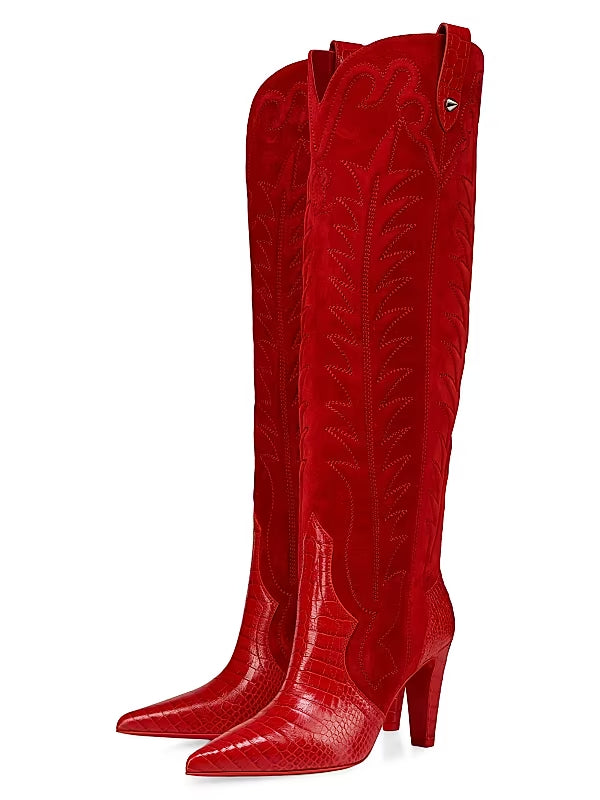 85MM Leather Boots (Nude)