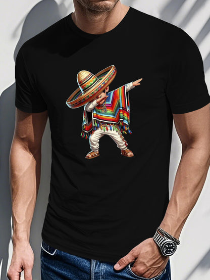 Casual Cotton Tees T-Shirt with Mexican Sombrero