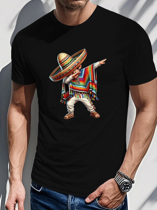 Casual Cotton Tees T-Shirt with Mexican Sombrero
