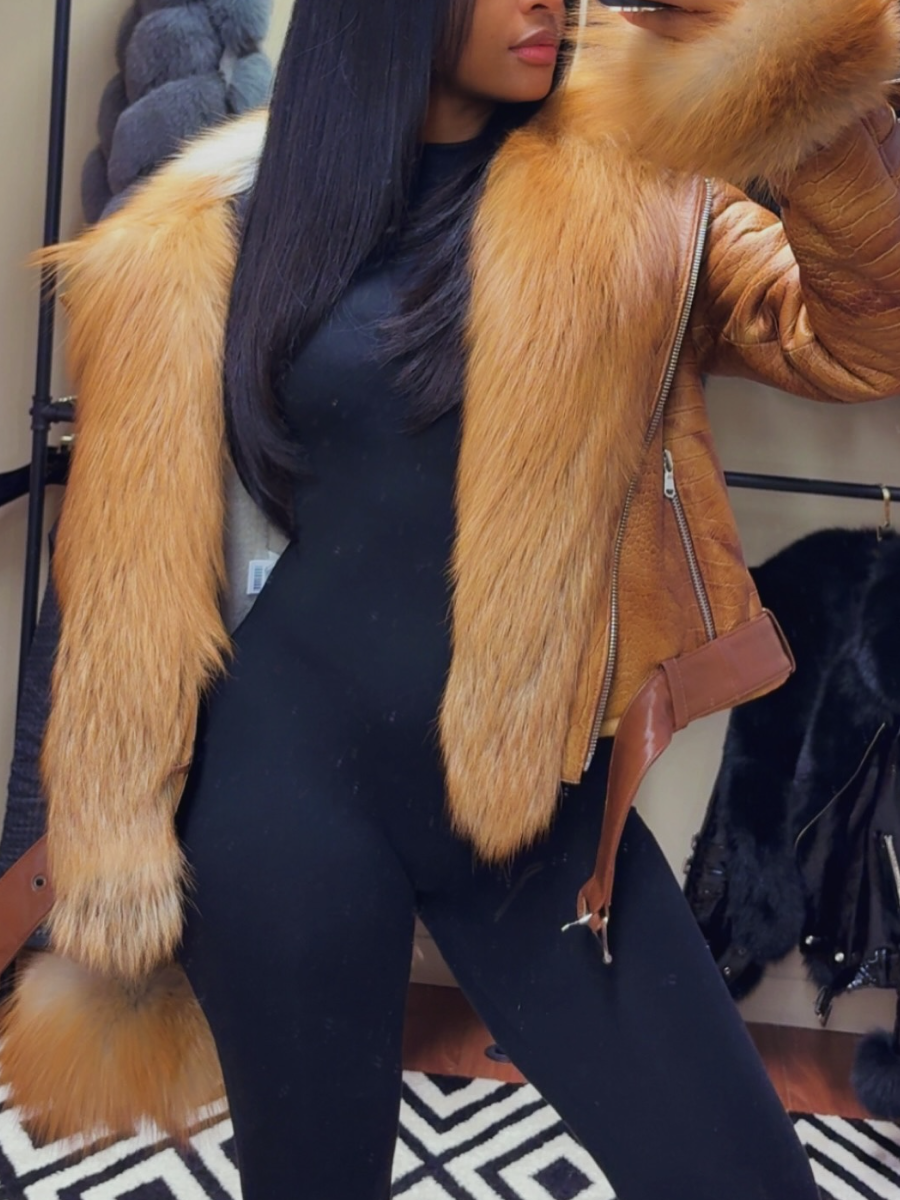 Leather Plush Coat（Free shipping）