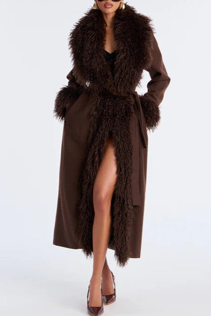 Long Fur-trimmed Coat（Free shipping）