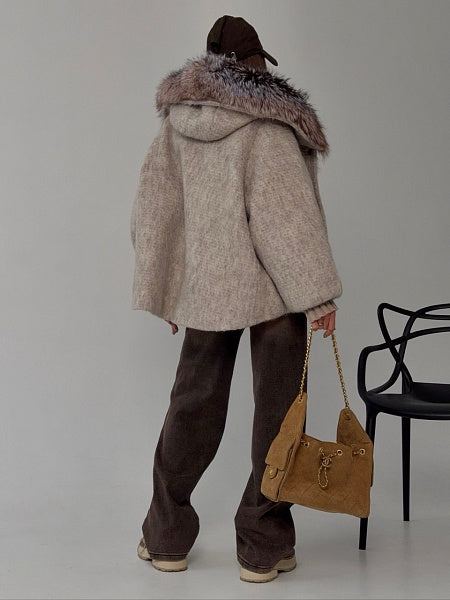 Grey Woolen Hat Jacket